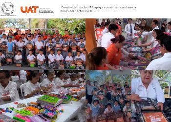 Comunidad de la UAT apoya con útiles escolares a niños del sector rural