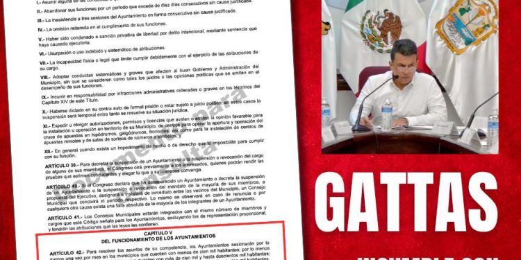 A un mes de gestión, Eduardo Gattas sigue ignorando al Cabildo y la ley en Ciudad Victoria