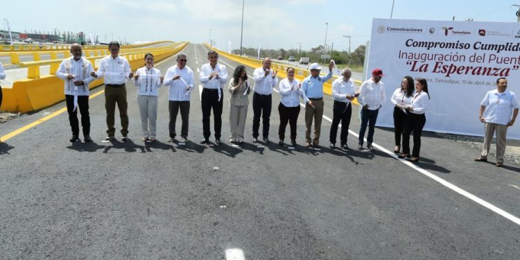 Inaugura Américo nuevo puente «La Esperanza», en Altamira