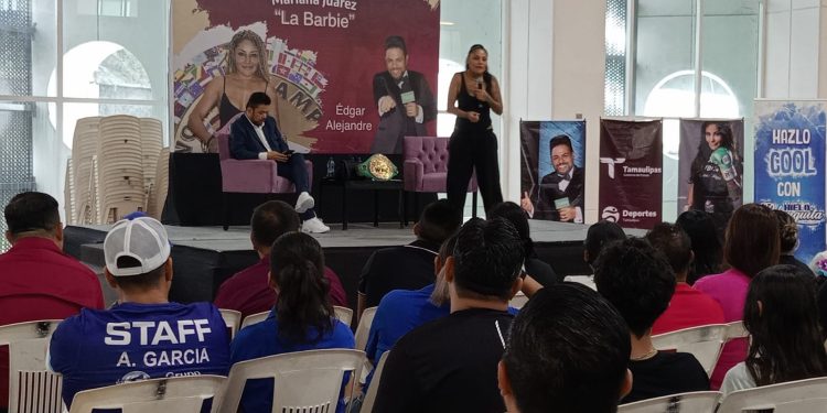 Imparte Mariana ‘Barbie’ Juárez plática a atletas tamaulipecos