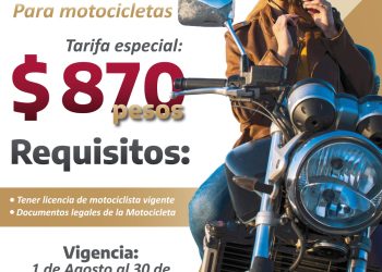 Ofrece Gobierno del Estado beneficios fiscales a propietarios de motocicletas