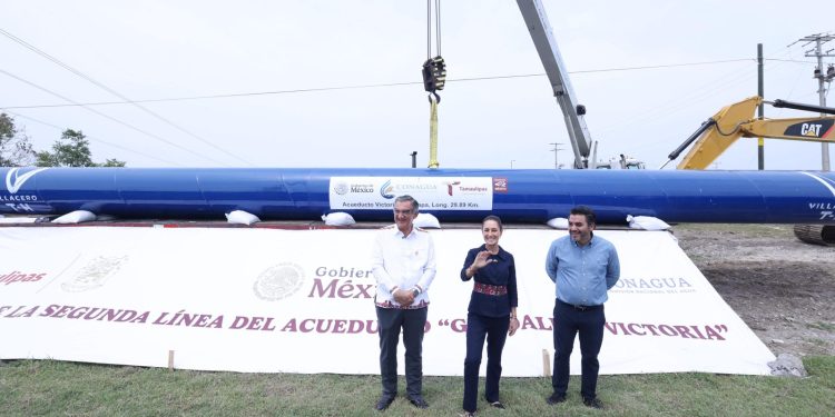 Presidenta Claudia Sheinbaum supervisó la construcción del nuevo acueducto de Ciudad Victoria