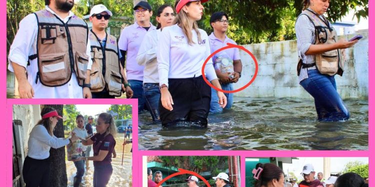 Erasmo, su esposa y la síndico reparten arroz, frijoles… y vergüenza.