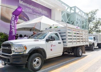 Dona SET 16 toneladas de víveres para afectados por inundaciones en la región huasteca