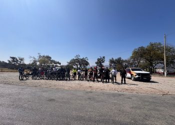 Brinda Guardia Estatal seguridad durante rodada ciclista en la carretera Tula–Ocampo