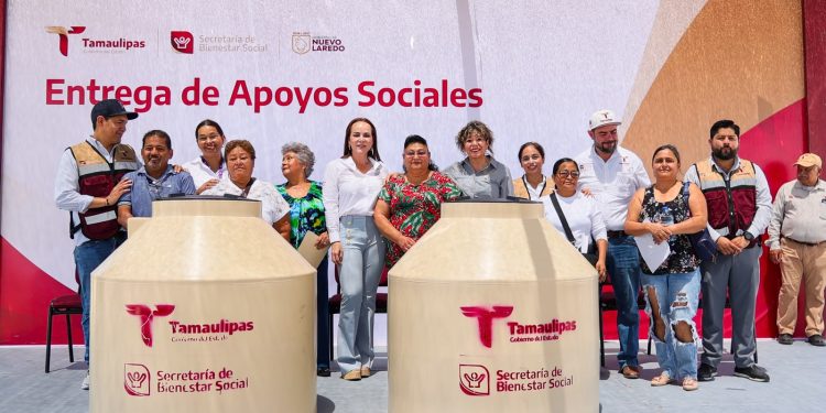 Entrega SEBIEN apoyos sociales en Nuevo Laredo