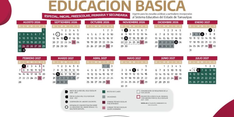 Cumplirá Tamaulipas con el calendario escolar de 185 días