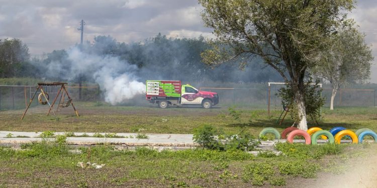 Refuerza el Gobierno Municipal la fumigación preventiva y continúa con trabajos de bacheo en Matamoros