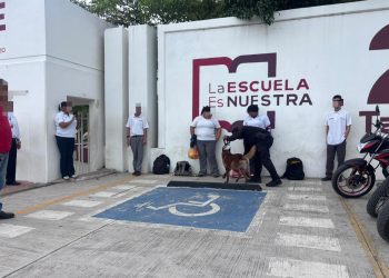 Realiza el Agrupamiento Canino de la Guardia Estatal inspección preventiva en el ITACE Victoria
