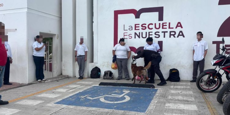 Realiza el Agrupamiento Canino de la Guardia Estatal inspección preventiva en el ITACE Victoria